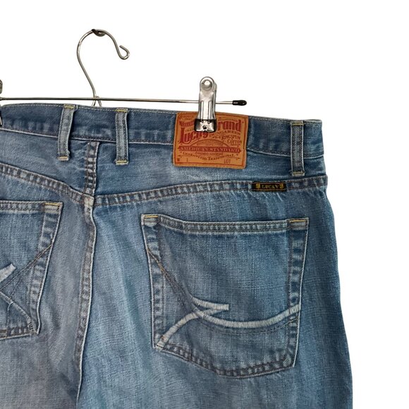 Lucky Brand Mens Relaxed Fit Distressed Light Wash Denim Jeans Size 36 Cotton - Picture 4 of 10